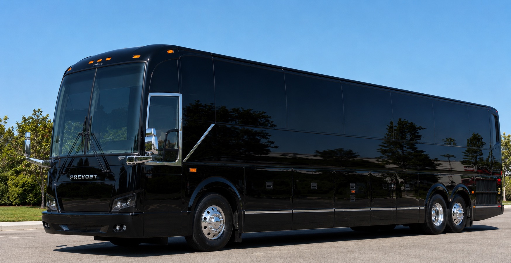 Black Prevost charter motorcoach